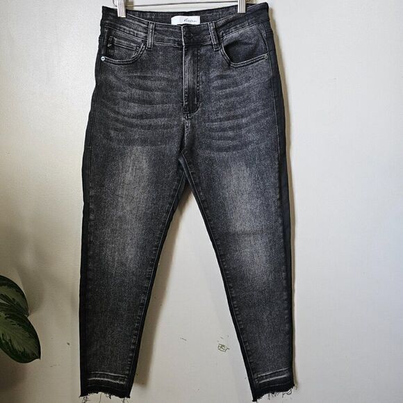 EUC LIKE NEW KANCAN BLACK 2 TONED RAW HEM HIGH RISE JEGGING SIZE 11 / 29 - Picture 1 of 16